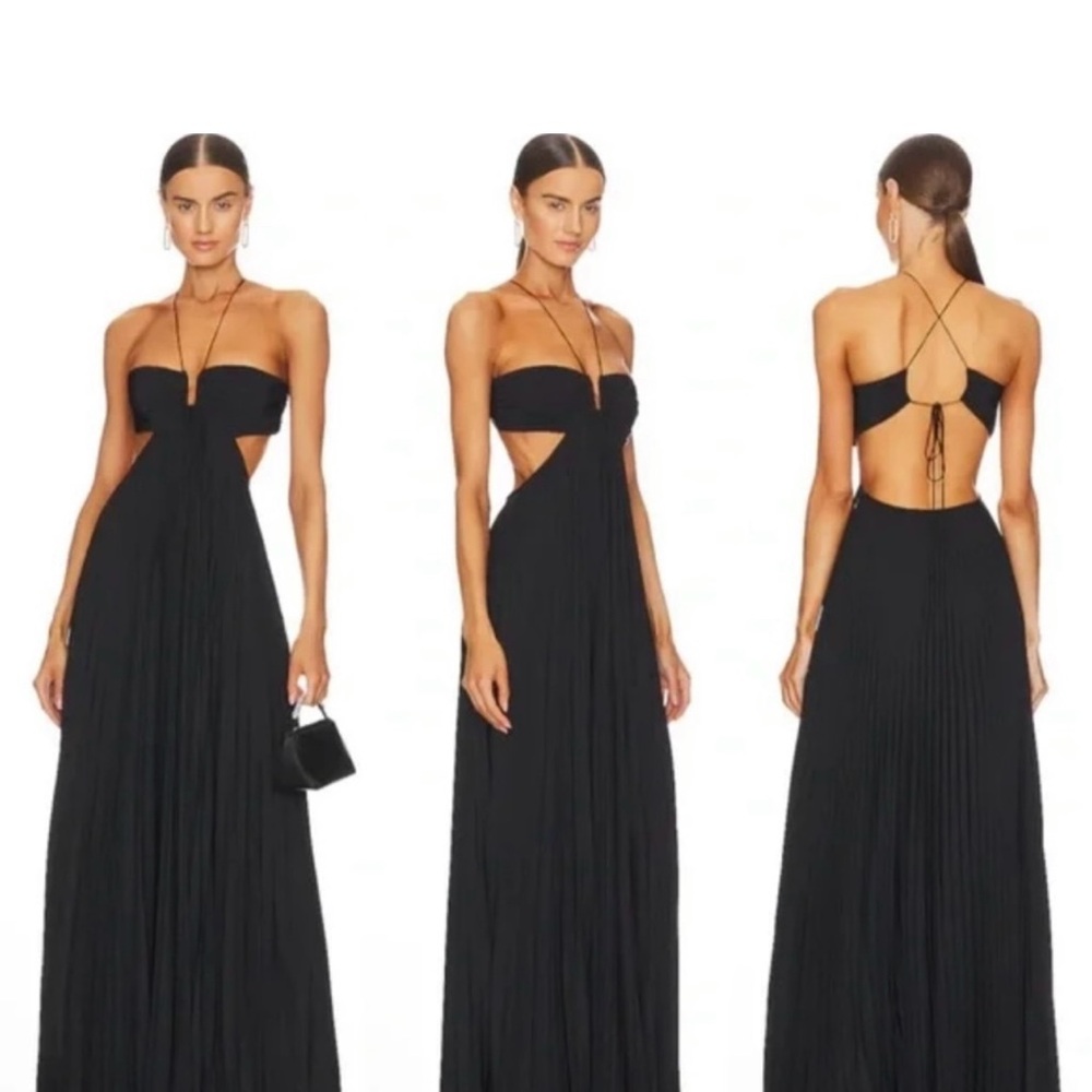 Pleated Halterneck Backless
Maxi Sling Dress A.L.C.